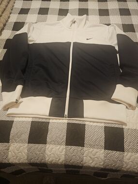 Nike Black & White Colorblock Full-Zip Jacket